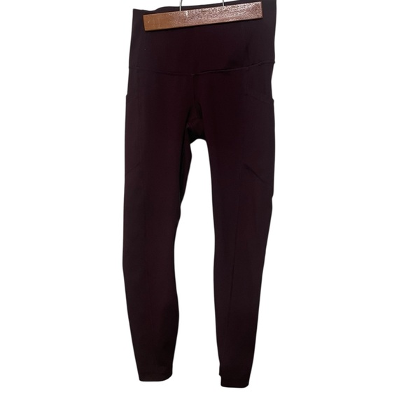 Yogalicious Deep Plum Leggings Sz Xs 12” waist 23” inseam poly spandex - Picture 3 of 7